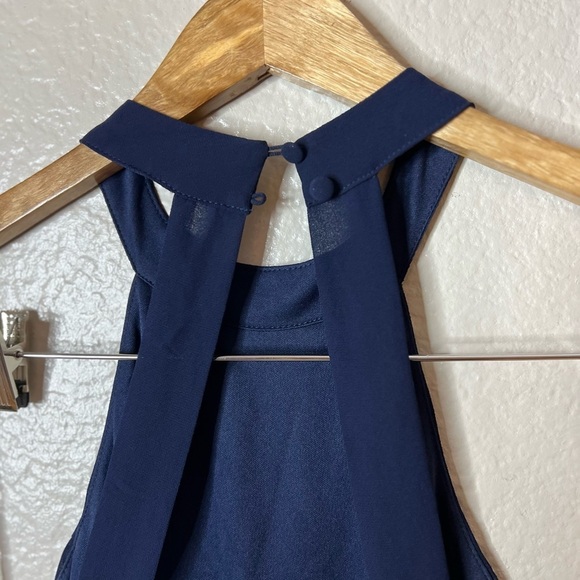 NWOT Confidently Charismatic Navy Blue Backless Halter Maxi Dress - Picture 6 of 9